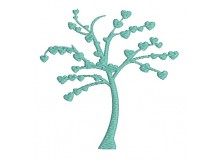 Stickdatei Baum mit Herzen